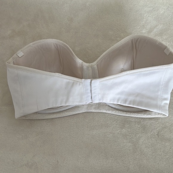 Lilyette Bra Size 34D White Strapless Padded Push-up Underwire Clasp - Picture 6 of 6
